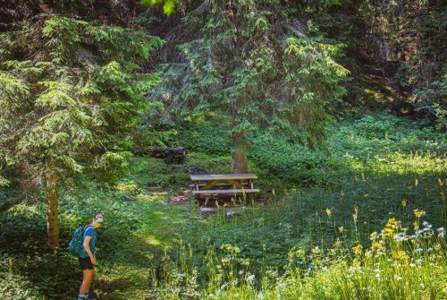 Picnic area at the end of Lac de Flaine