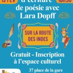 "Poetry writing workshop: On the road to India"._Sixt-Fer-à-Cheval