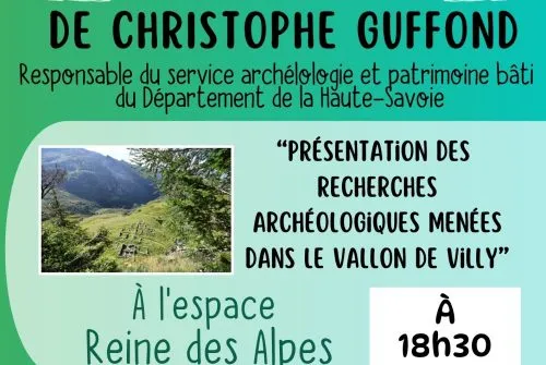 Cycle science et nature, “Présentation des recherches archéologiques menées dans le vallon de Villy”.